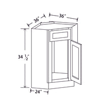 In-Stock Shaker White Sink Base Diagonal, 36"