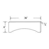 In-Stock Shaker White Large Arch Valence, 36"