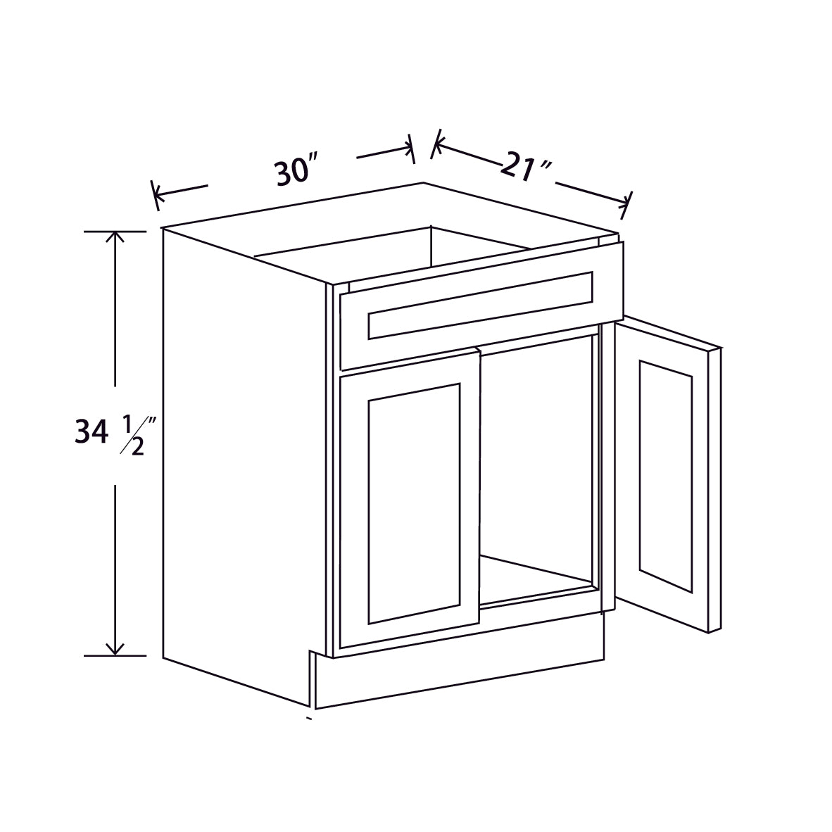 In-Stock Shaker White Vanity, 30"