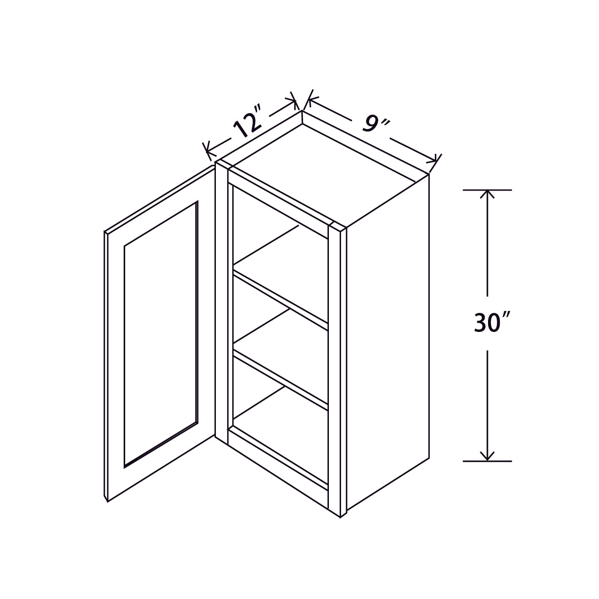 In-Stock Shaker White Wall Cabinet, 9" x 30"