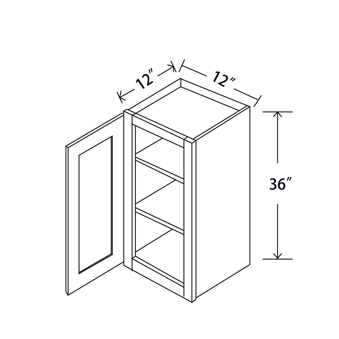 In-Stock Shaker White Wall Cabinet, 12" X 36"