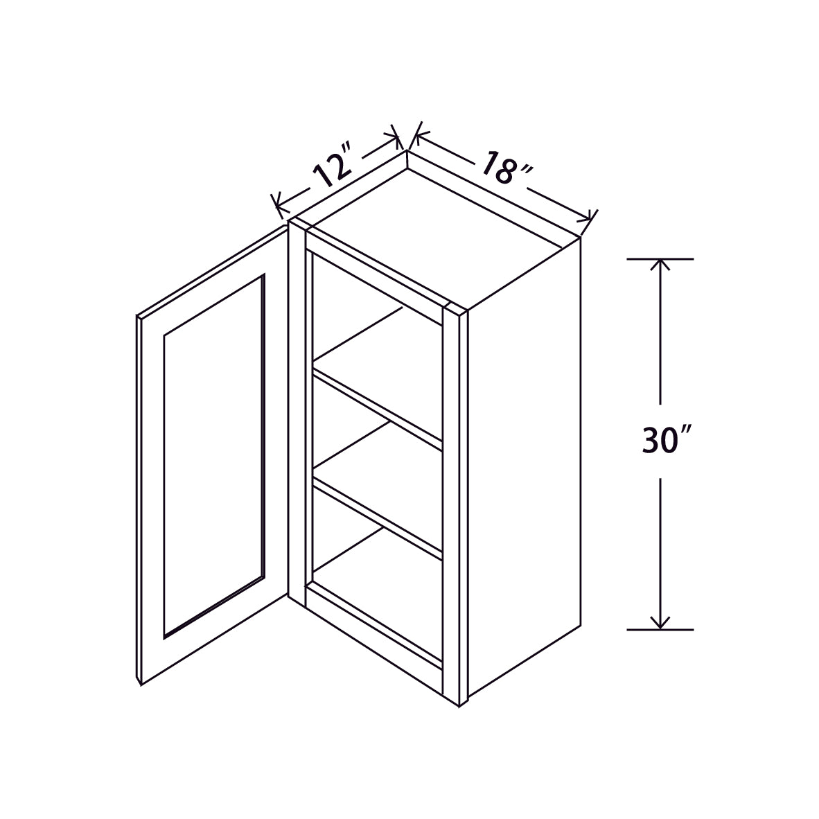 In-Stock Shaker White Wall Cabinet, 18" x 30"