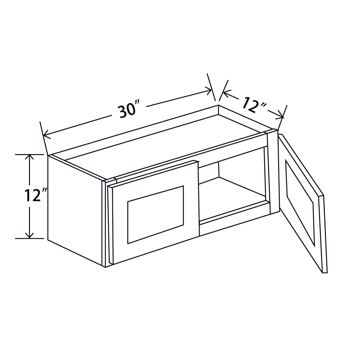In-Stock Shaker White Wall Cabinet, 30" x 12"