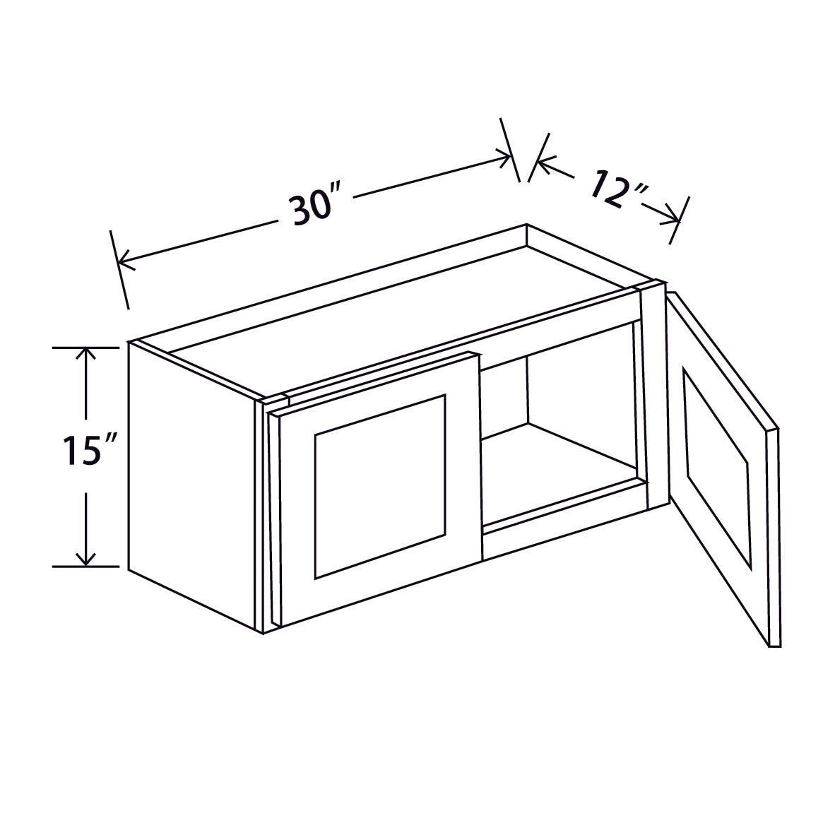 In-Stock Shaker White Wall Cabinet, 30" x 15"