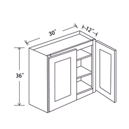 In-Stock Shaker White Wall Cabinet, 30" x 36"