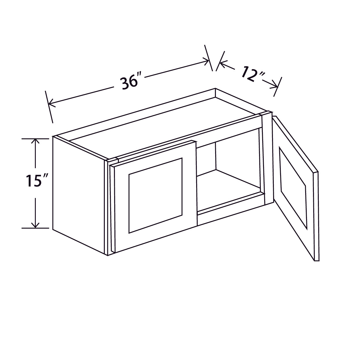 In-Stock Shaker White Wall Cabinet, 36" X 15"