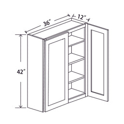In-Stock Shaker White Wall Cabinet, 36" X 42"