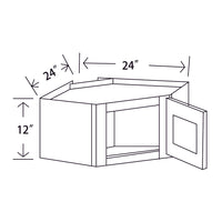 In-Stock Shaker White Wall Diagonal Cabinet, 24" x 12" x 12"