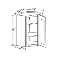 In-Stock Shaker White Wall Diagonal Cabinet, 24" x 36" x 12"