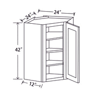 In-Stock Shaker White Wall Diagonal Cabinet, 24" x 42" x 12"