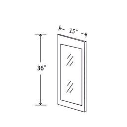 In-Stock Wall Diagonal Corner Glass, 36" x 15"