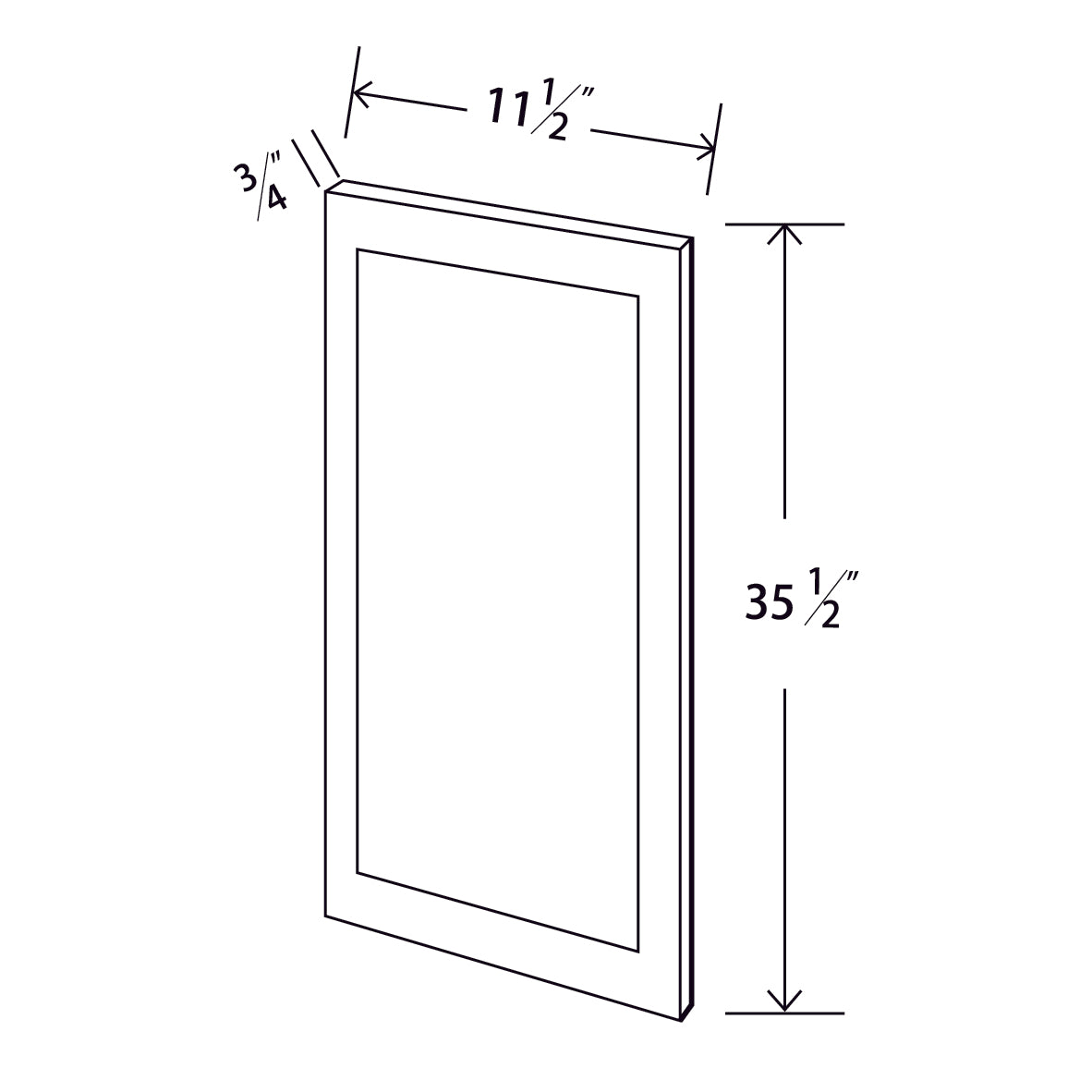 In-Stock Shaker White Wall Decorative Door, 36"