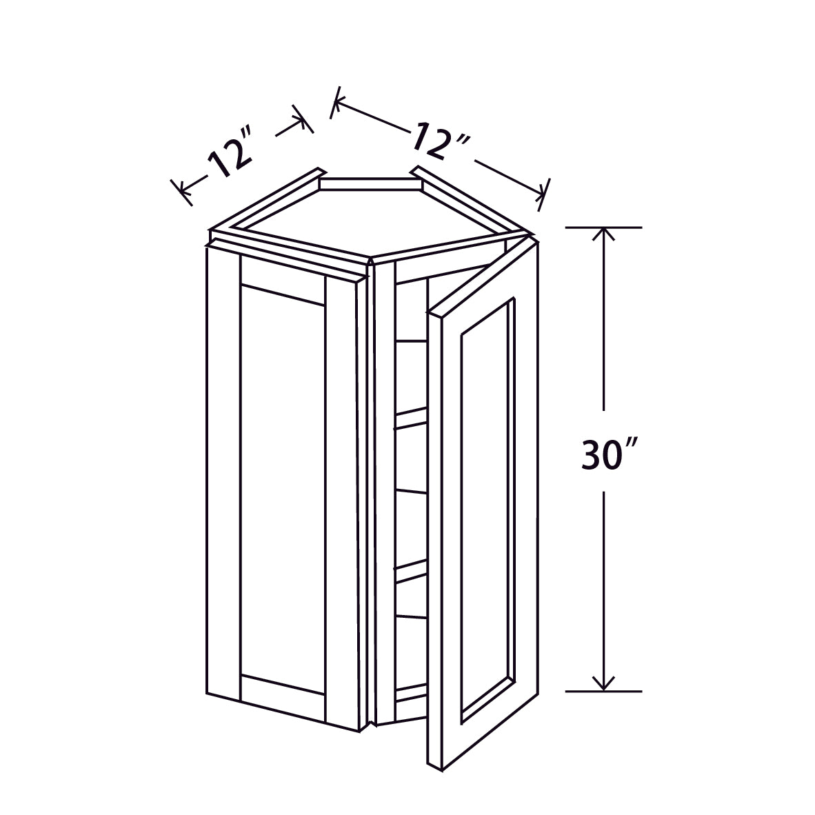 In-Stock Shaker White Wall End Cabinet, 12" x 30"