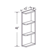 In-Stock Shaker White Wall End Shelf Cabinet, 9" x 42"