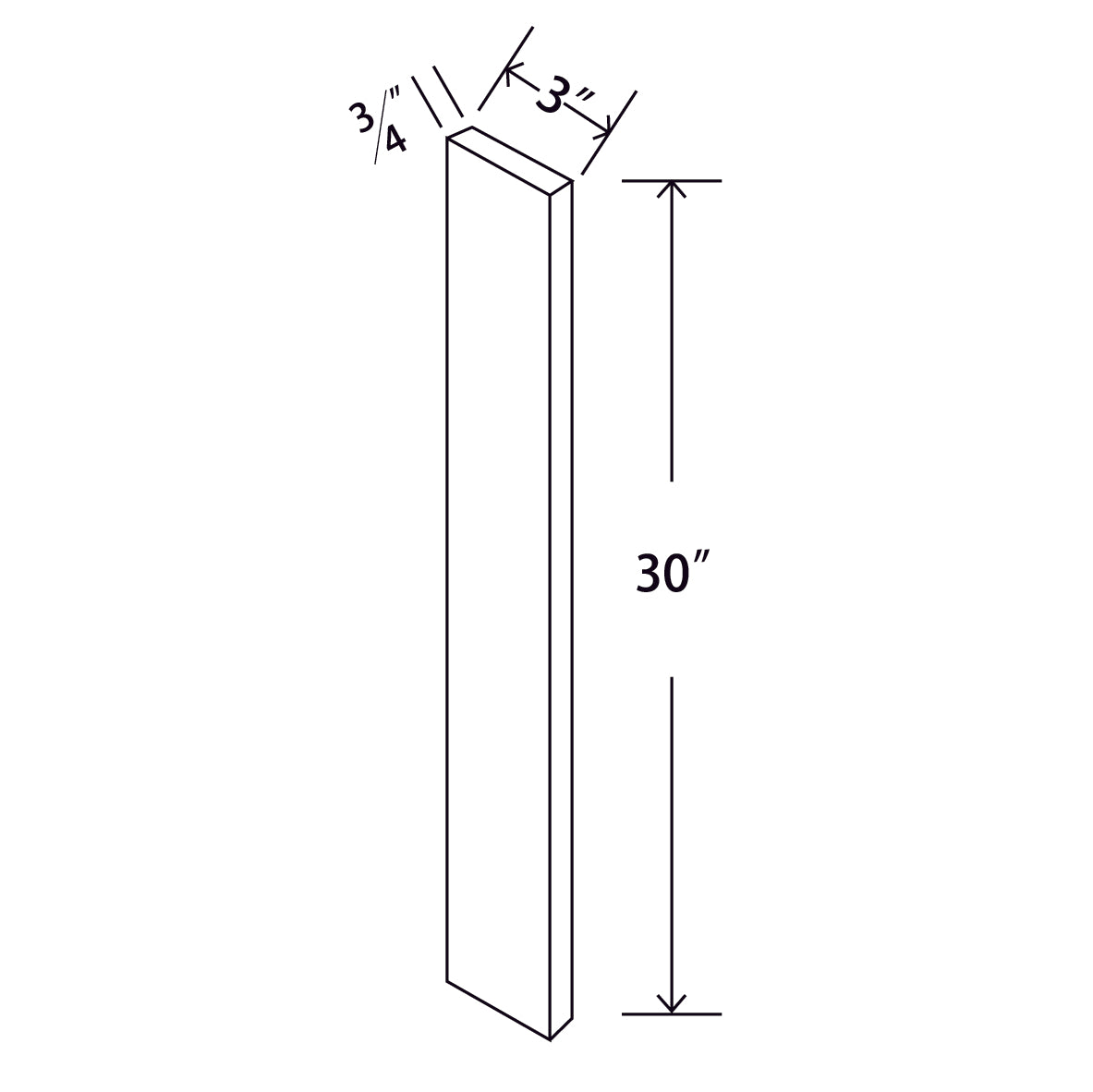 In-Stock Shaker White Filler, 3" x 30"