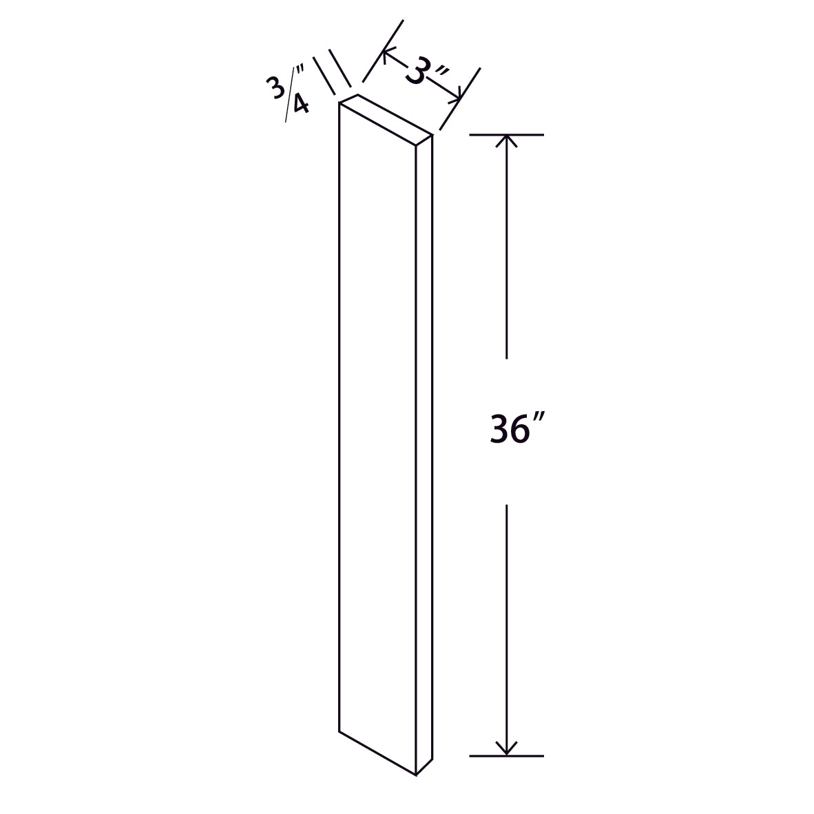 In-Stock Shaker White Filler, 3" x 36"