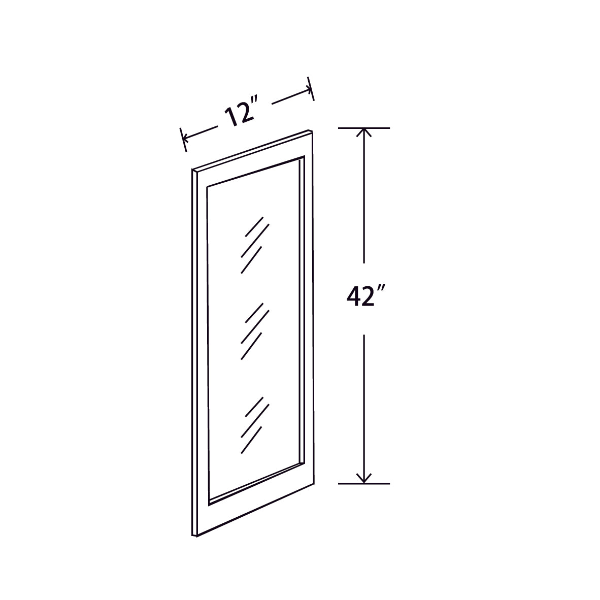 In-Stock Shaker White Wall Cabinet, 12" X 42"