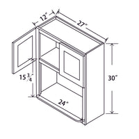 In-Stock Shaker White Wall Microwave Cabinet, 27" x 30"