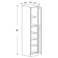 In-Stock Shaker White Tall Pantry, 18" x 84" x 27"