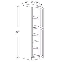 In-Stock Shaker White Tall Pantry, 18" x 96" x 27"