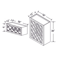 In-Stock Shaker White Wall Wine Rack Cabinet, 30" x 18"