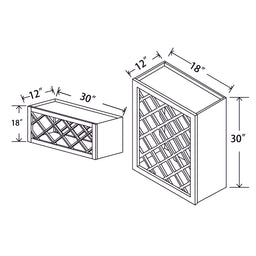In-Stock Shaker White Wall Wine Rack Cabinet, 30" x 18"