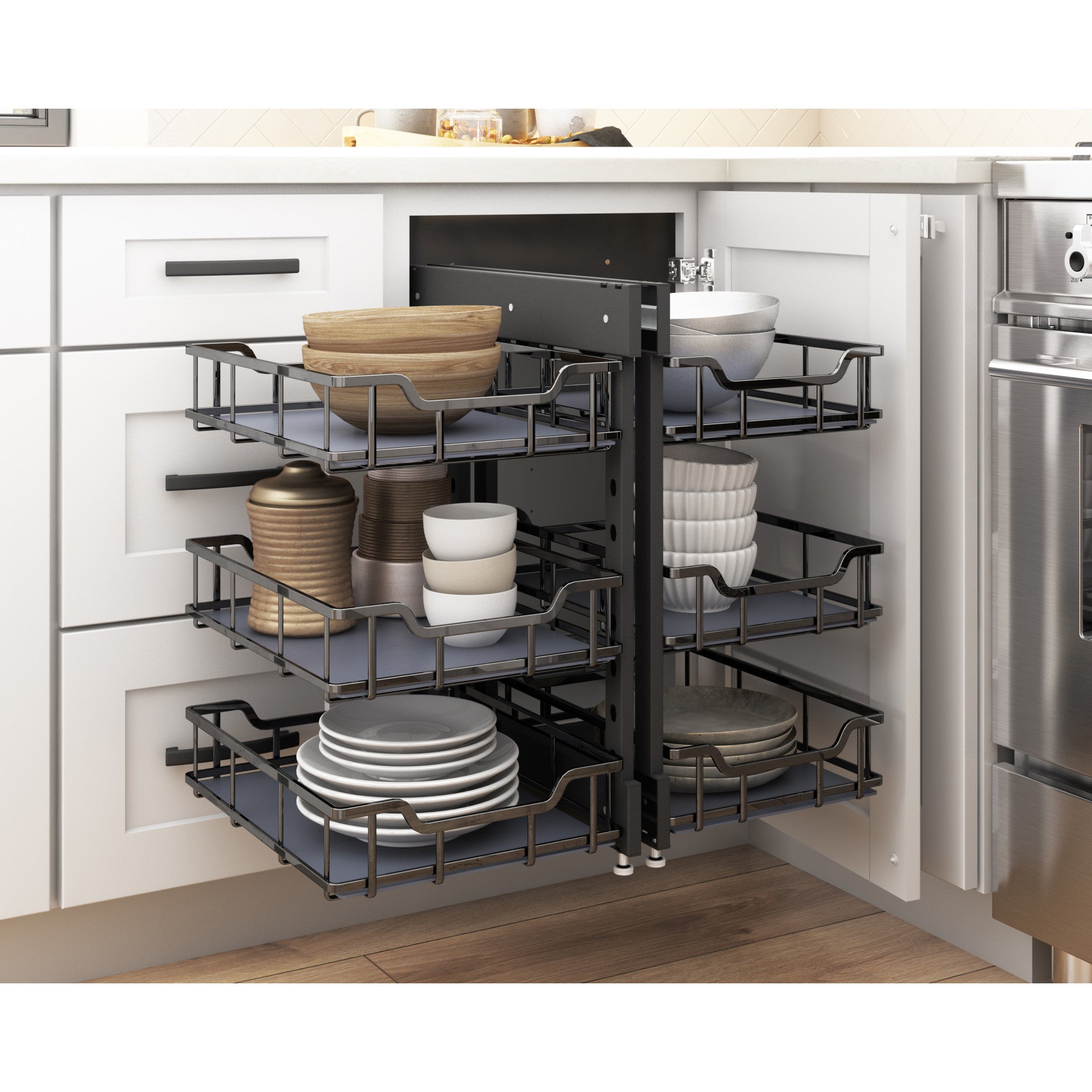 Extra Black Nickel Baskets for 15" STORAGE WITH STYLE® Blind Corner Organizer