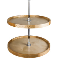 18" Round Two-Shelf Wood Lazy Susan Set