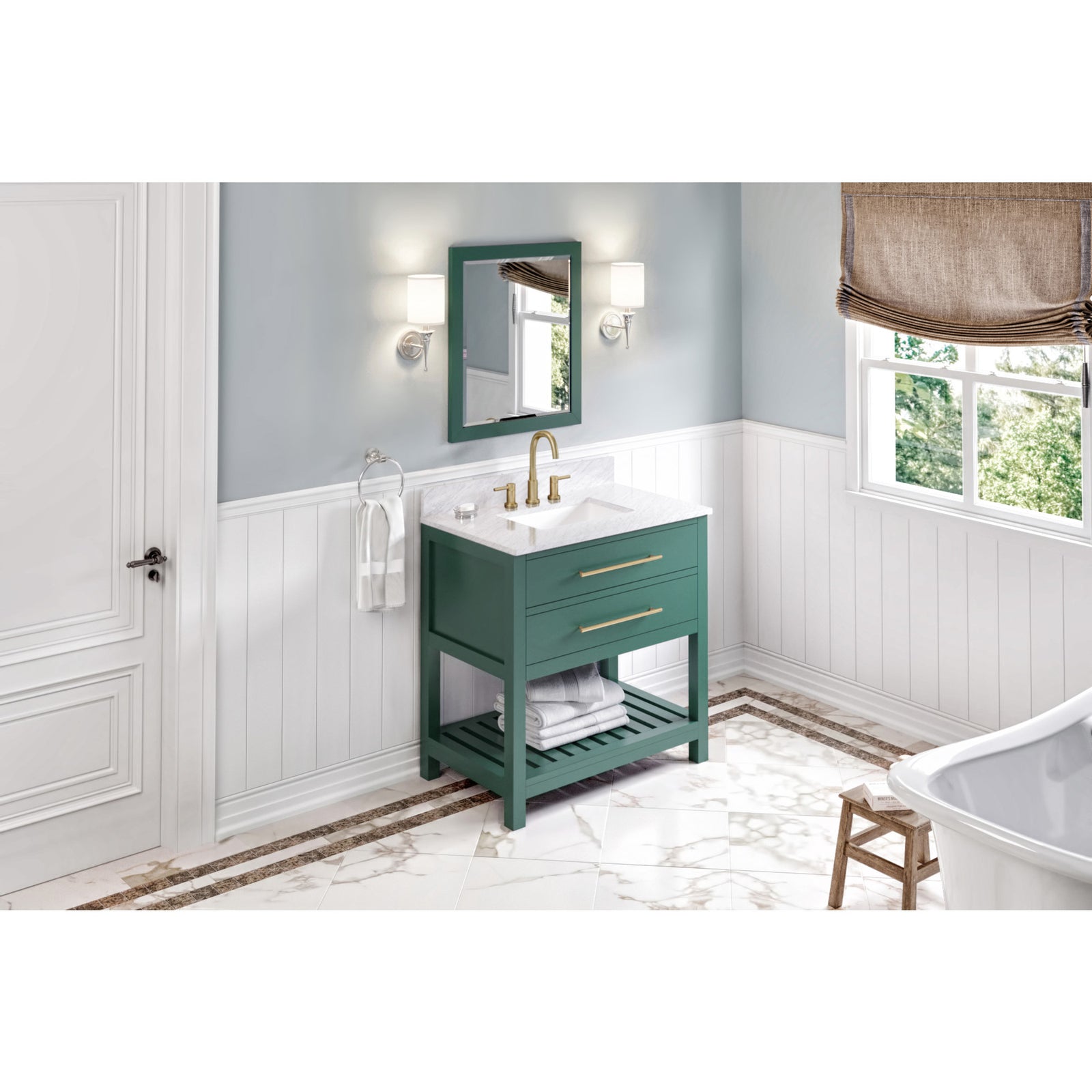 36" Forest Green Wavecrest Vanity