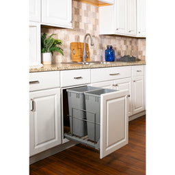 35qt Wire Double Trashcan Pullout with Soft-close Slides
