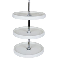 18" Round Three-Shelf Plastic Lazy Susan Set with Chrome Hubs