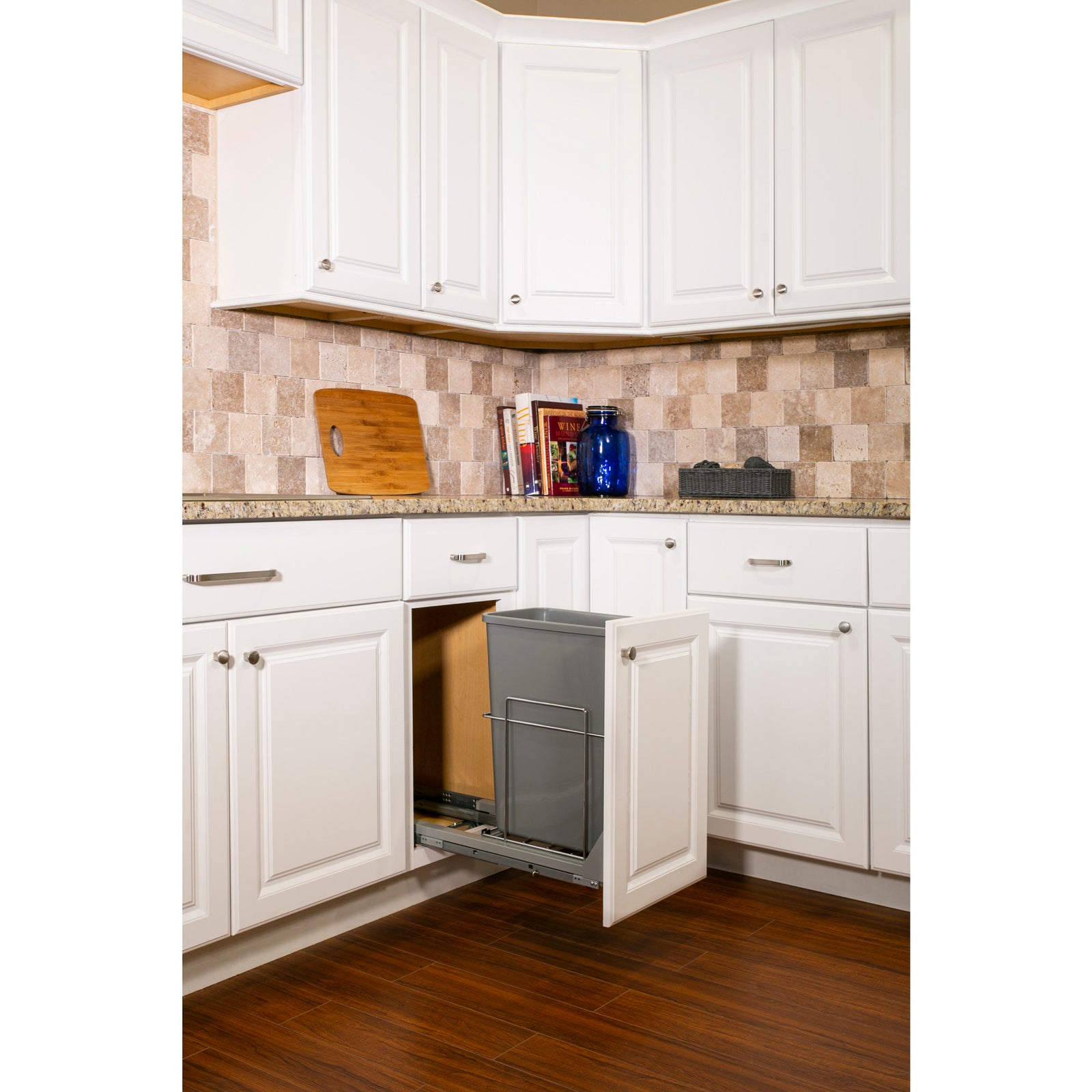 35qt Wire Single Trashcan Pullout with Soft-close Slides