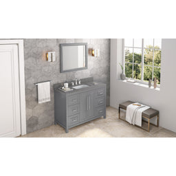48" Grey Cade Vanity, Boulder Cultured Marble Vanity Top, undermount rectangle bowl