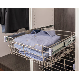 Dark Bronze Closet Pullout Basket with Slides 16"D x 17"W x 11"H