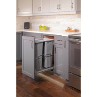 50qt Wire Double Trashcan Pullout with Soft-close Slides