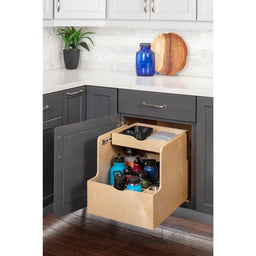 21" Wood Double Drawer Bottle Rollout