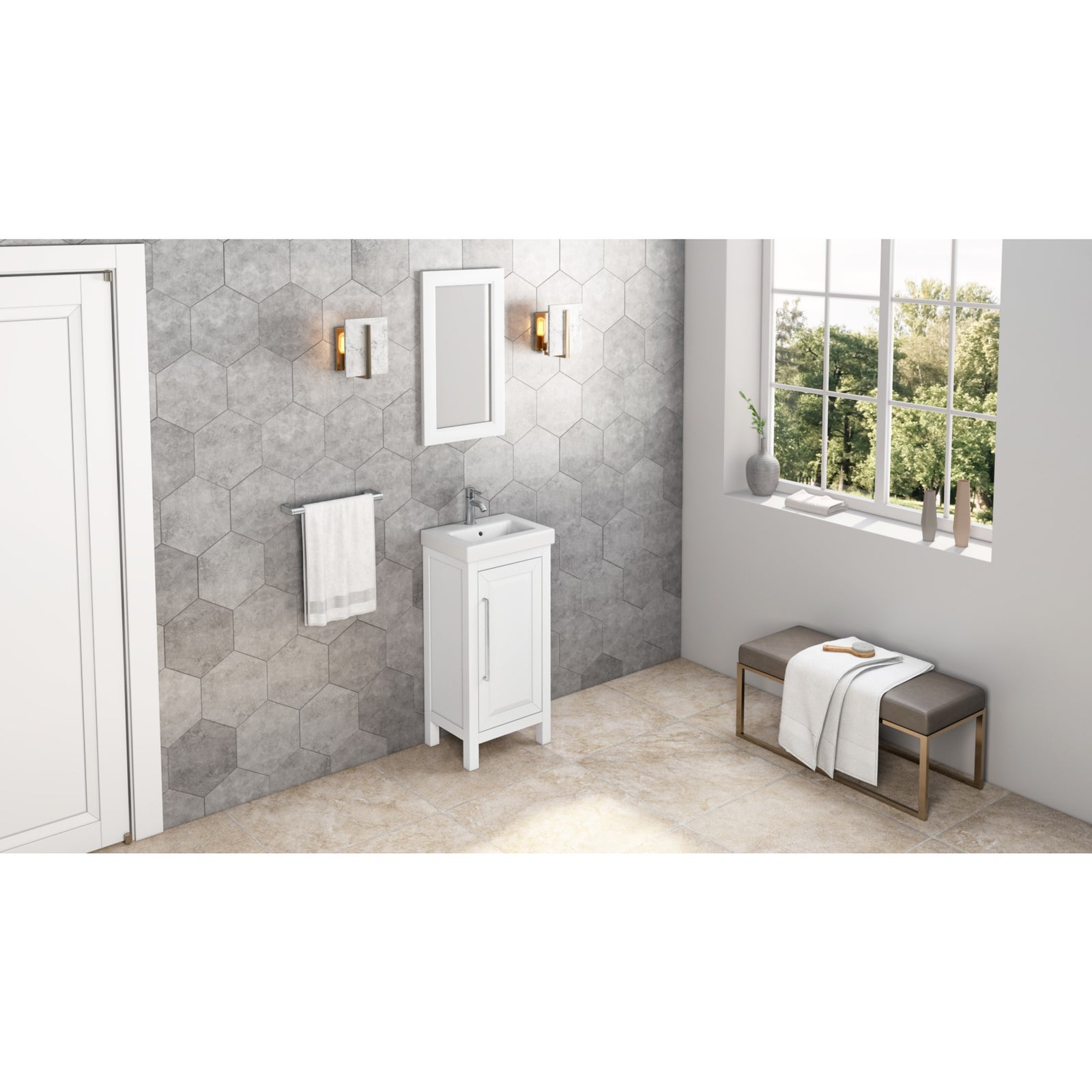 16 W x 1" D x 28" H Blue Cade mirror
