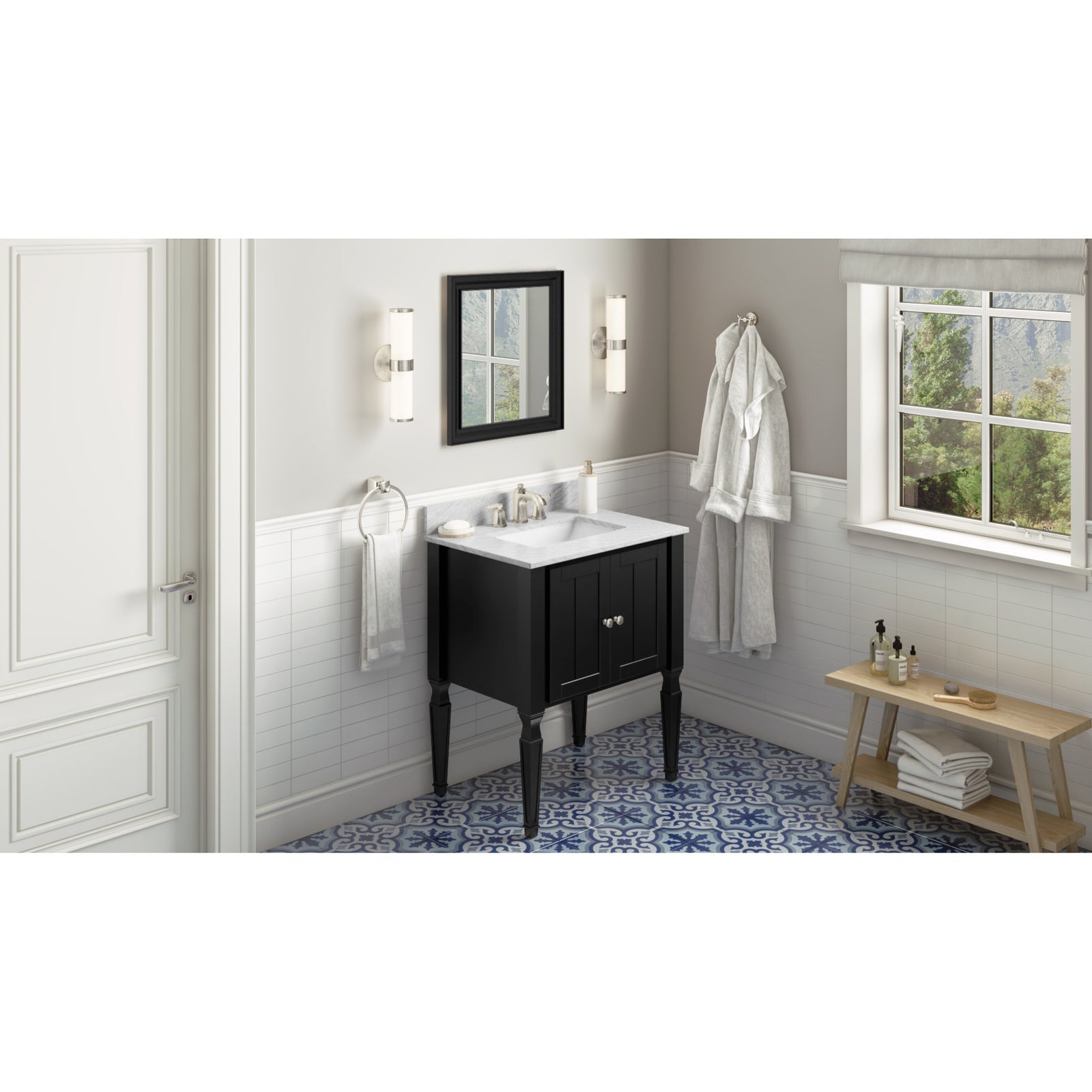 22" W x 1" D x 24" H Black Jensen mirror
