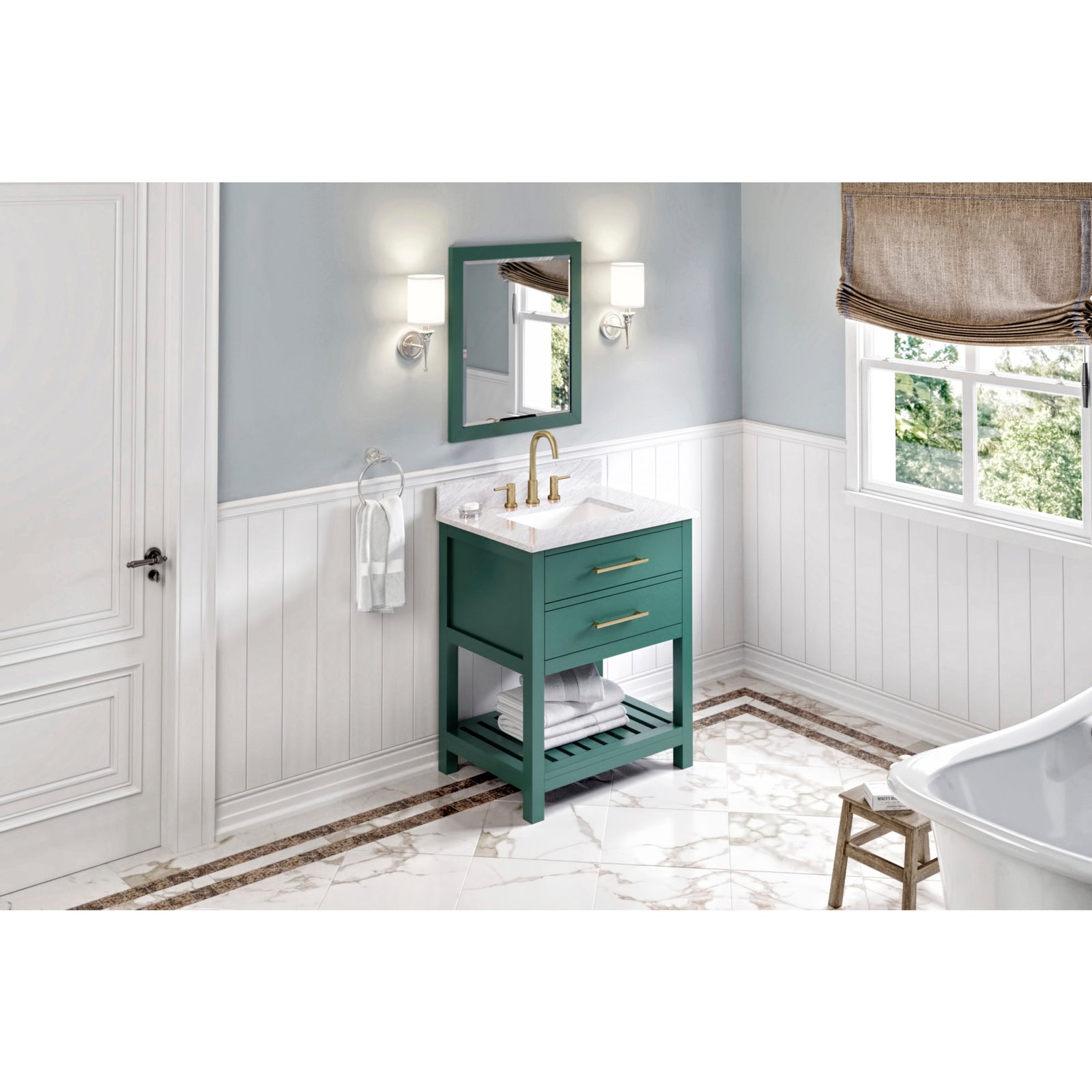 22" W x 1" D x 28" H Forest Green Cade mirror