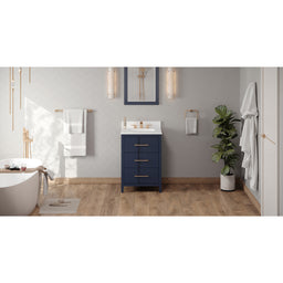 24" Hale Blue Katara Vanity, White Quartz Vanity Top, undermount rectangle bowl