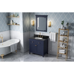 36" Hale Blue Chatham Vanity, Black Granite Vanity Top, undermount rectangle bowl