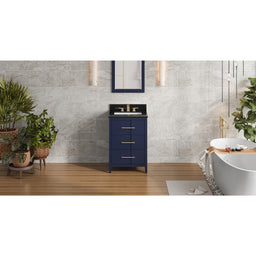 24" Hale Blue Katara Vanity, Black Granite Vanity Top, undermount rectangle bowl