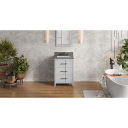 24" Grey Katara Vanity, Boulder Cultured Marble Vanity Top, undermount rectangle bowl