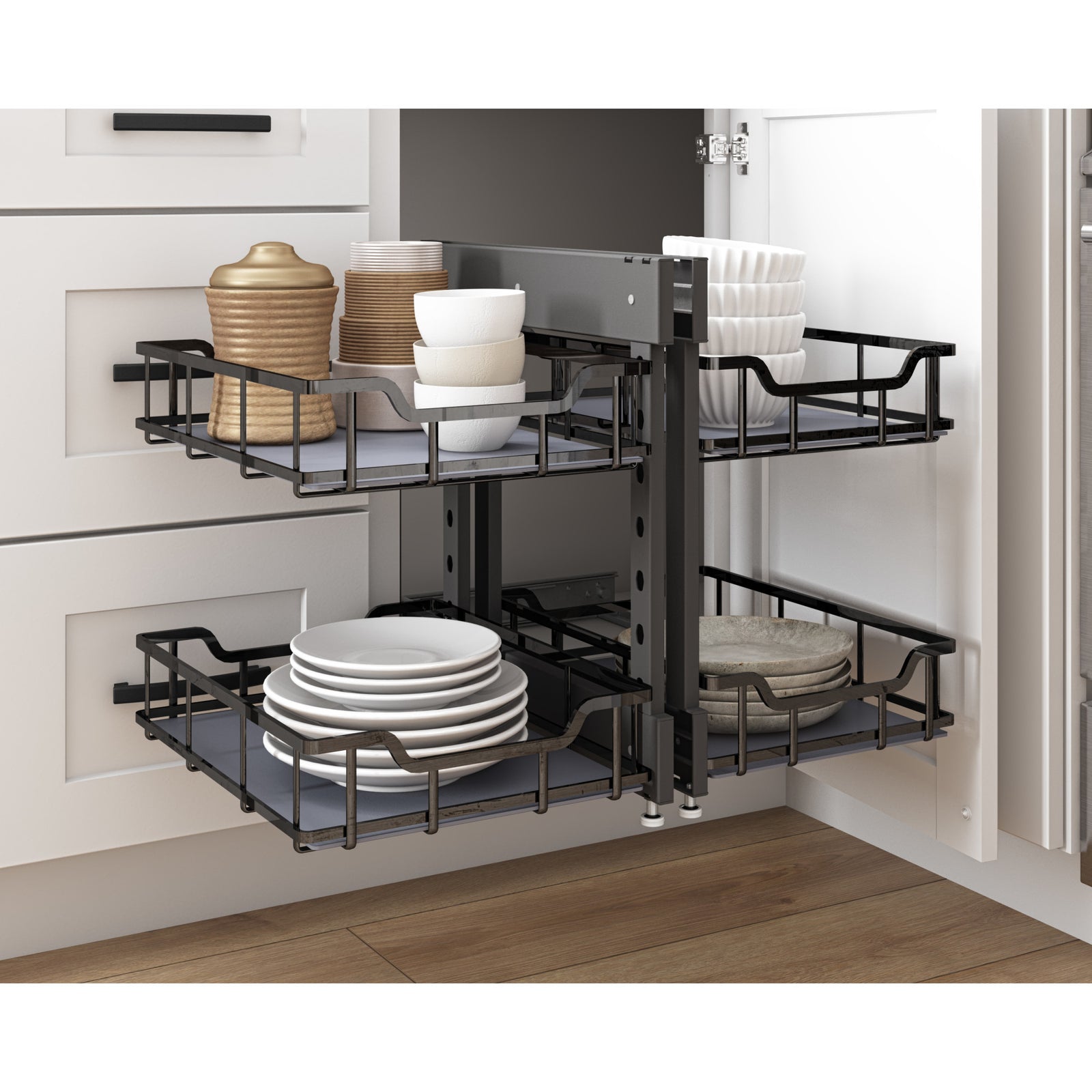 15" Black Nickel STORAGE WITH STYLE® Blind Corner Organizer