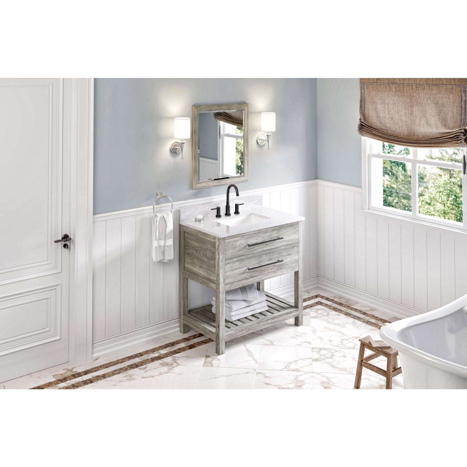 36" Weathered Grey Wavecrest Vanity