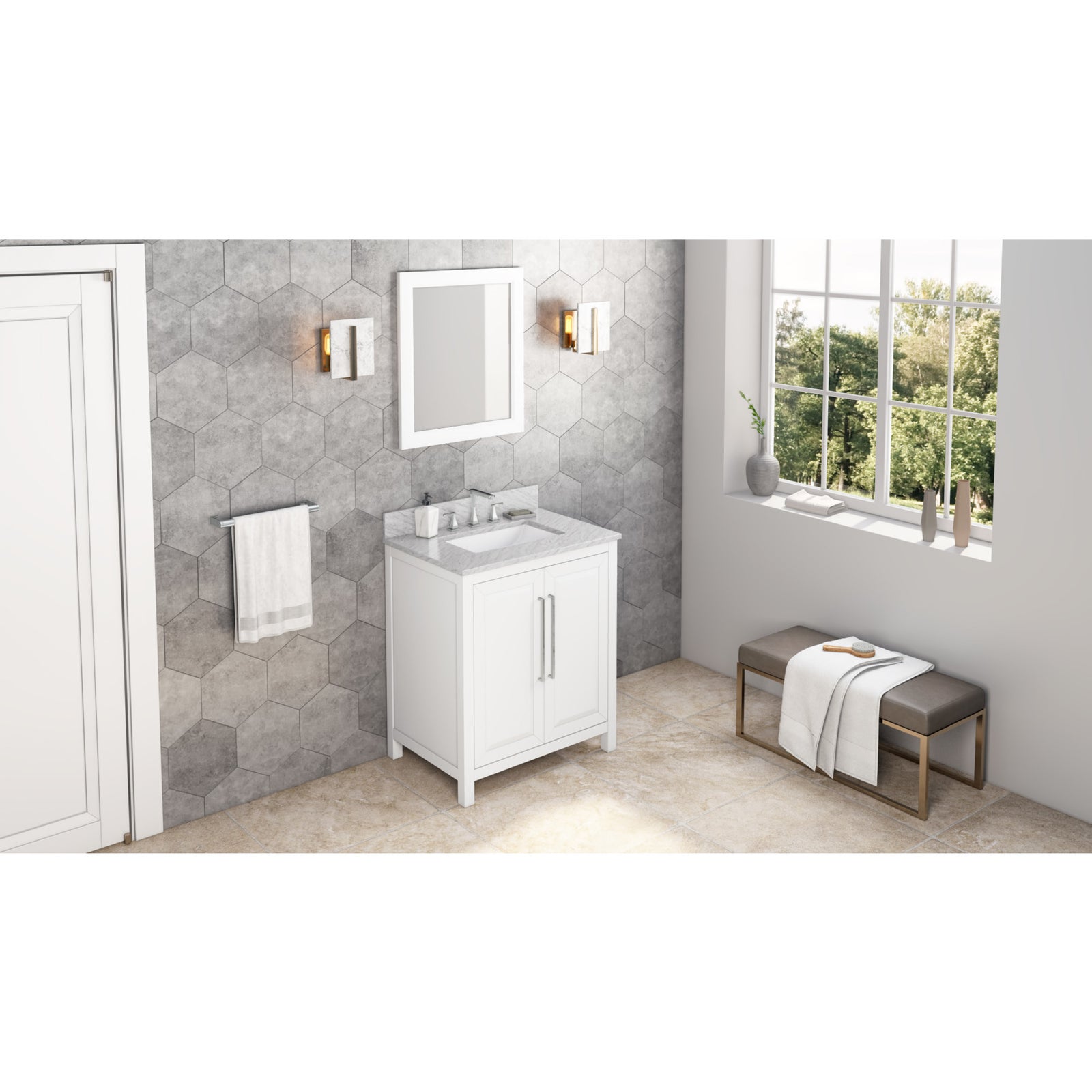 30" White Cade Vanity